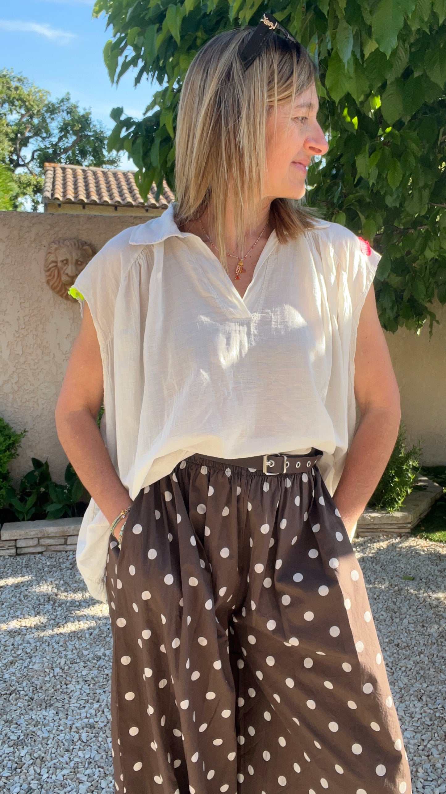 PANTALON BALLOON CHOCOLAT/BEIGE "ALADIN"