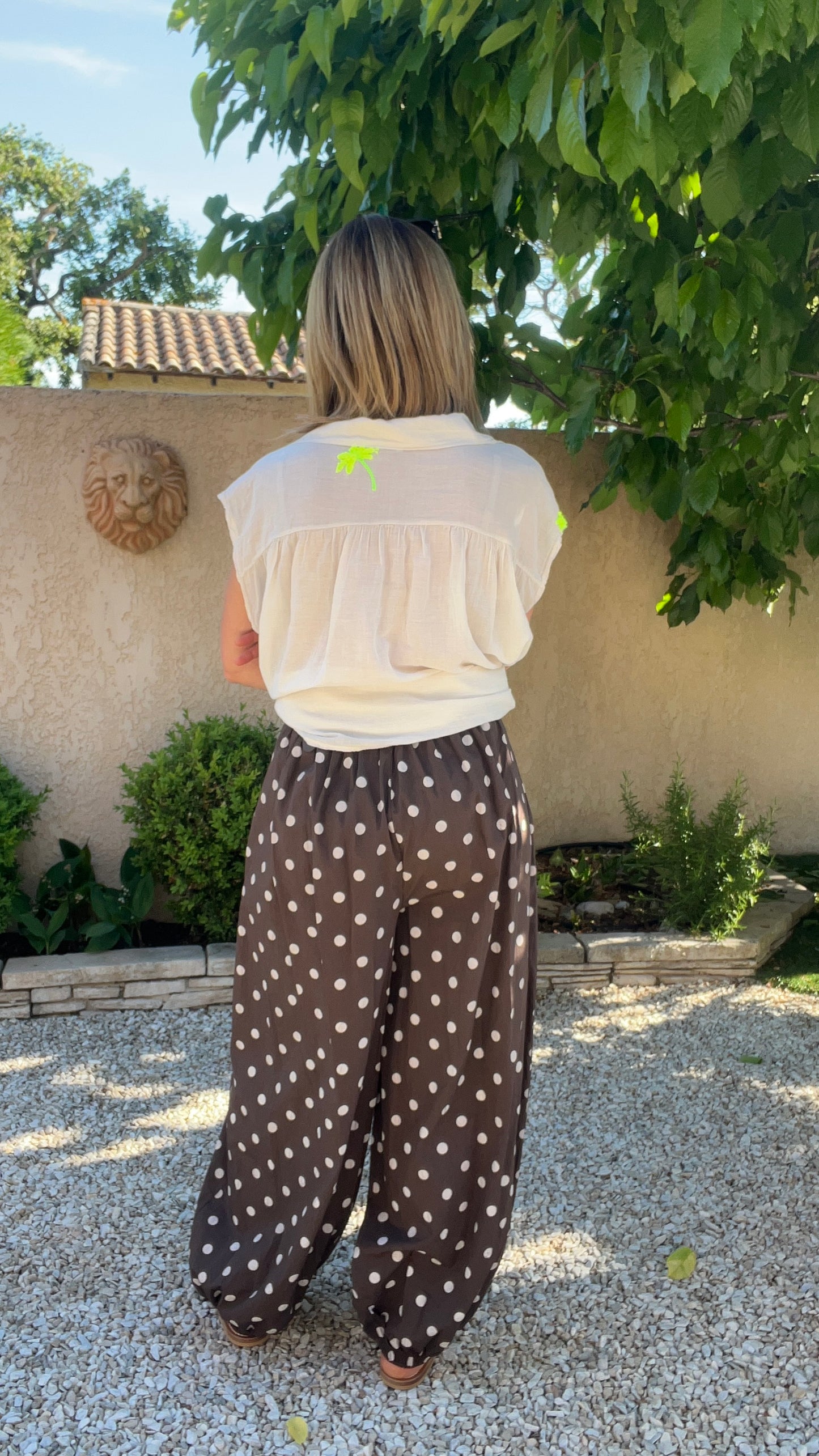 PANTALON BALLOON CHOCOLAT/BEIGE "ALADIN"