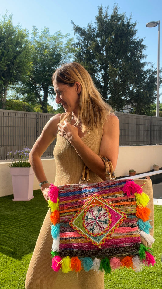 SAC  COLORE POMPONS