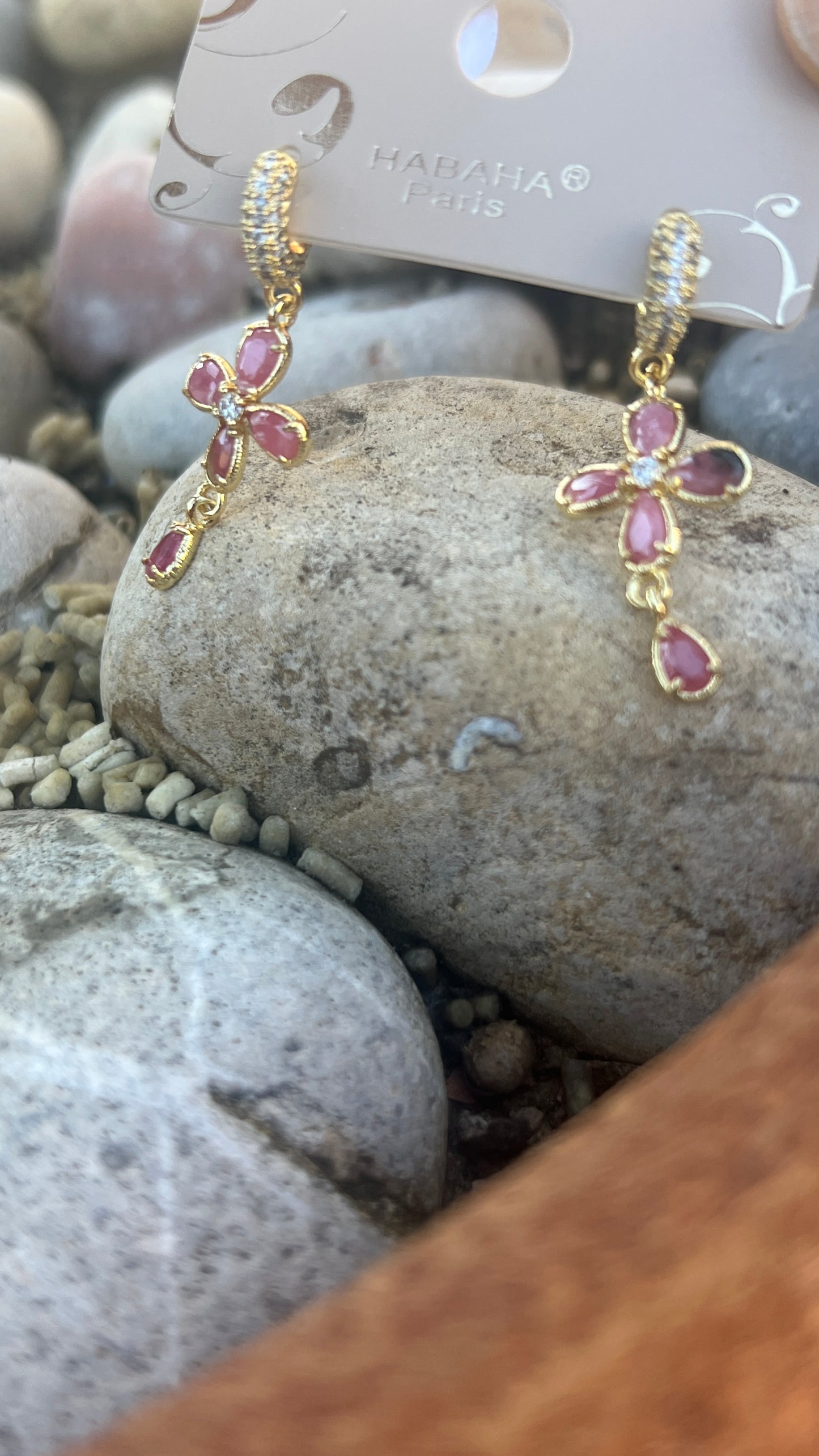BOUCLES D'OREILLES PENDANTES COLORES  HABAHA