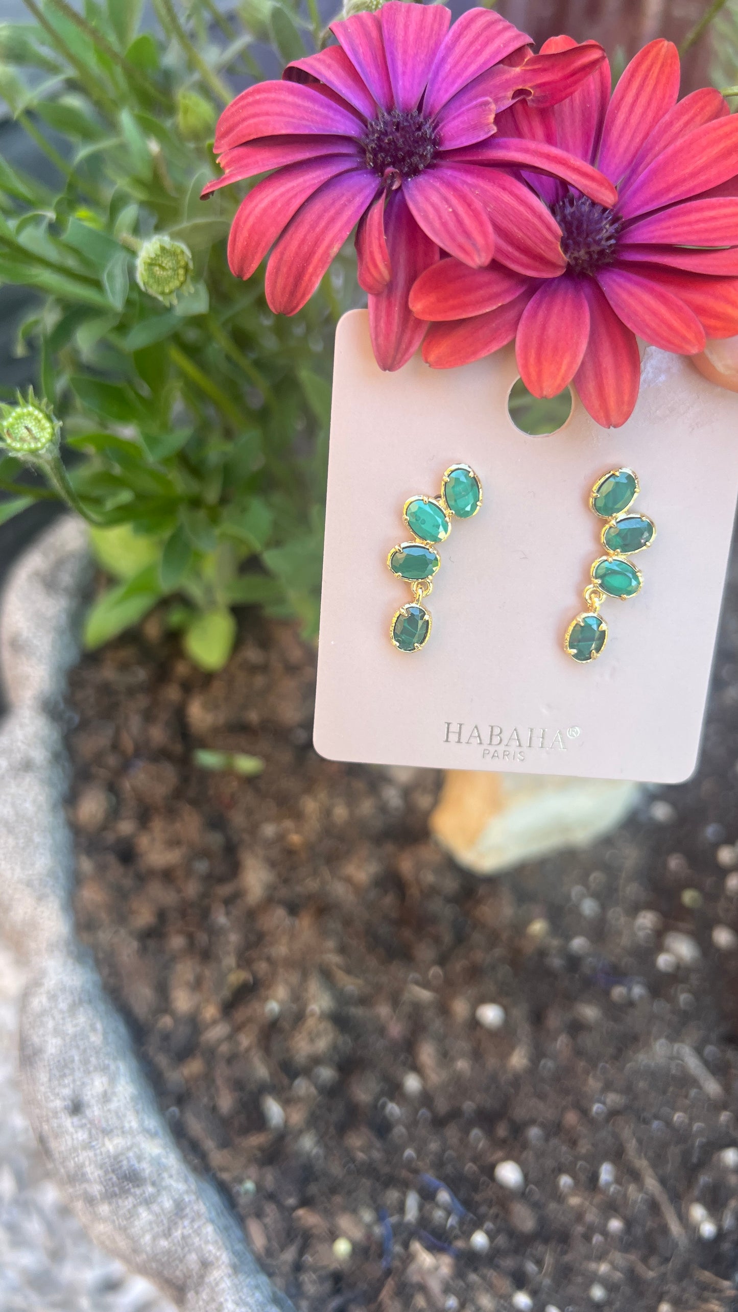 BOUCLES D'OREILLES PENDANTES COLORES  HABAHA