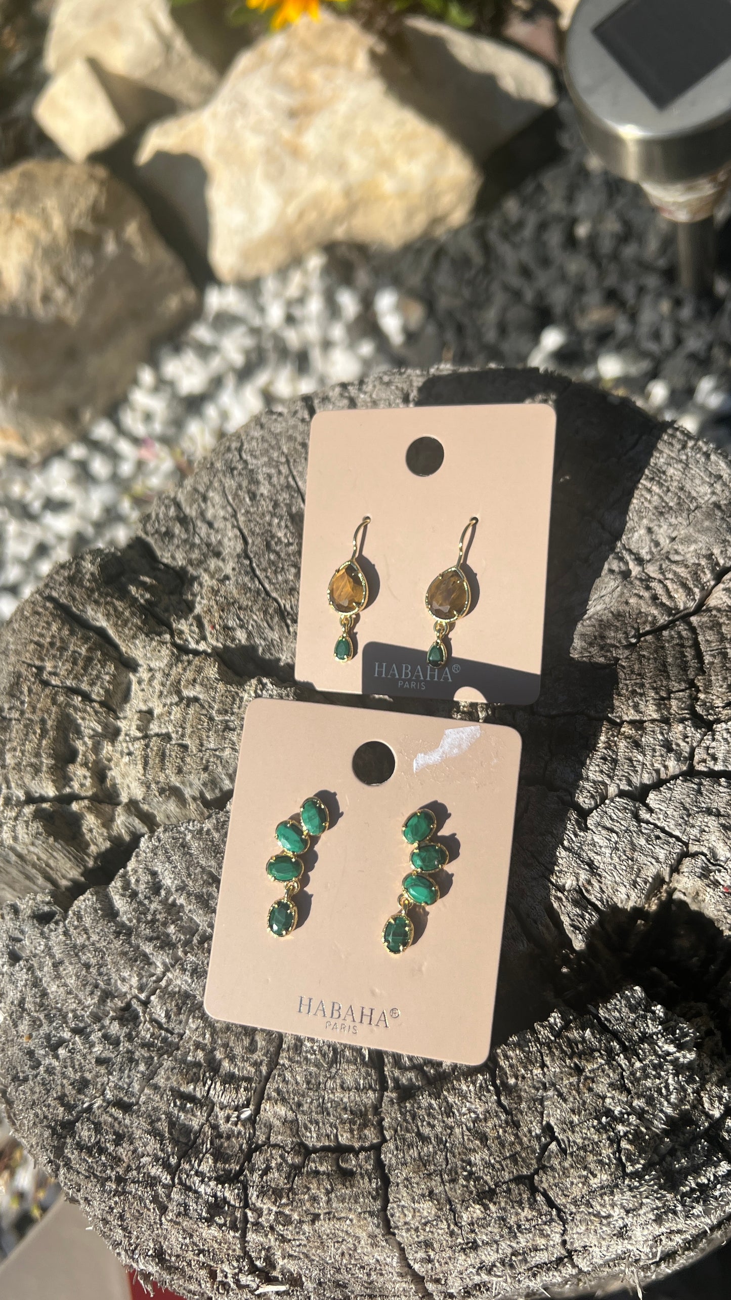BOUCLES D'OREILLES PENDANTES COLORES  HABAHA