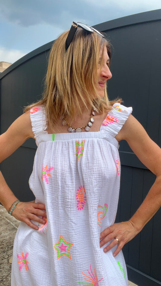 ROBE BLANCHE  GAZE DE COTON
