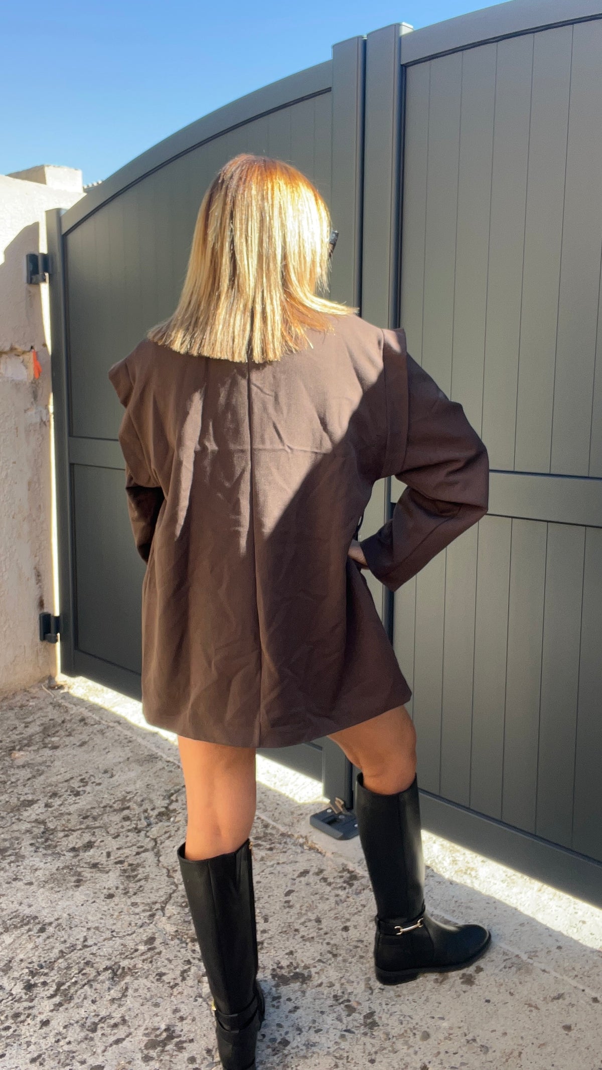 BLAZER CHOCOLAT CEINTURE