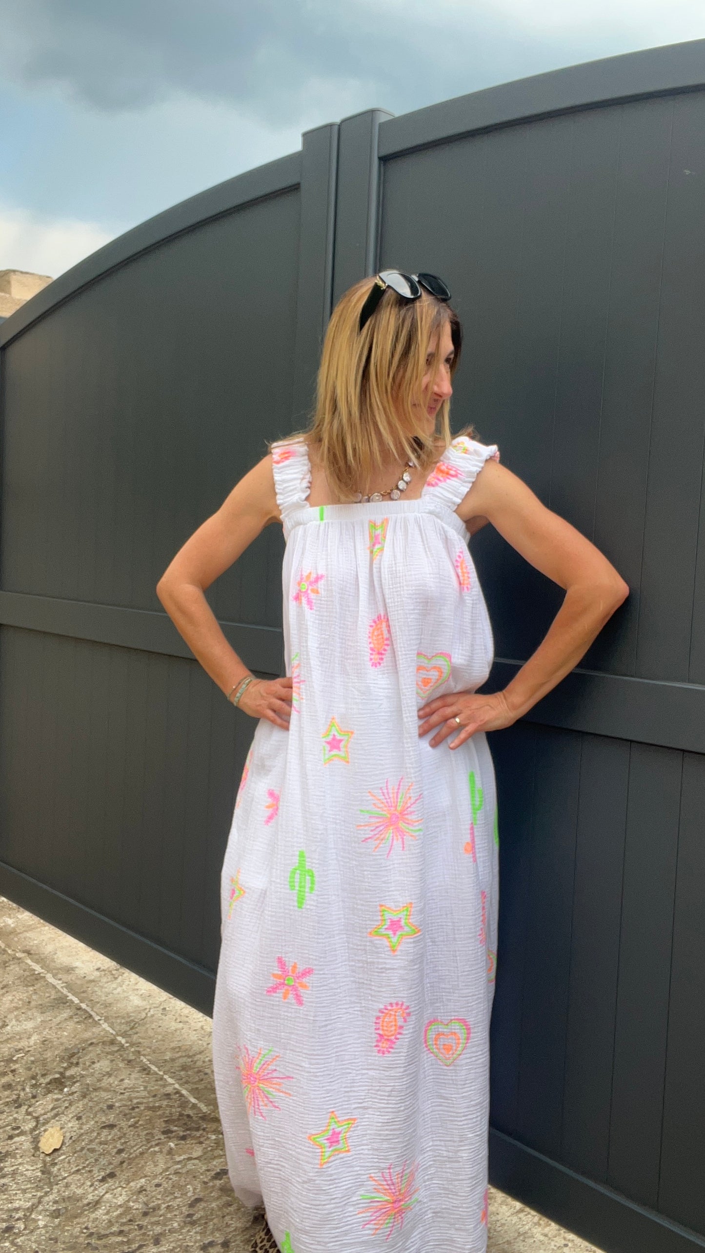 ROBE BLANCHE  GAZE DE COTON