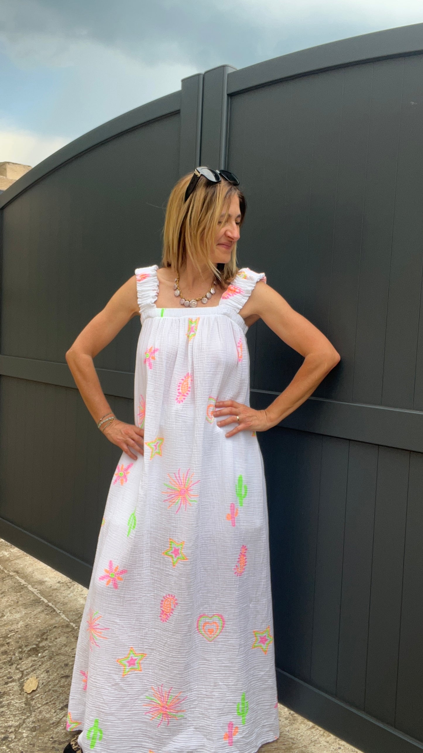 ROBE BLANCHE  GAZE DE COTON