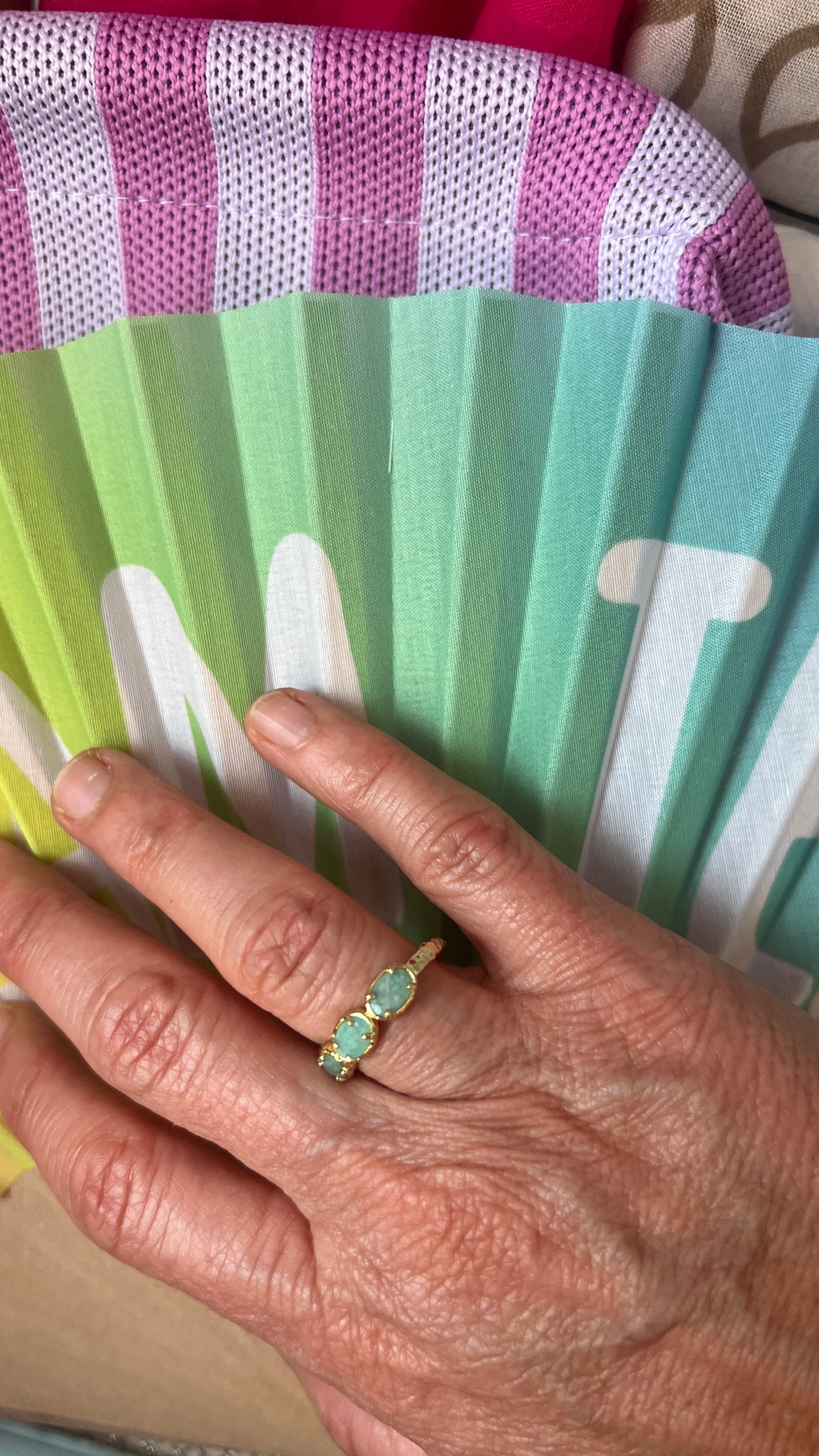 BAGUE BLEUE TURQUOISE MINIS PIERRES PRECIEUSES HABAHA