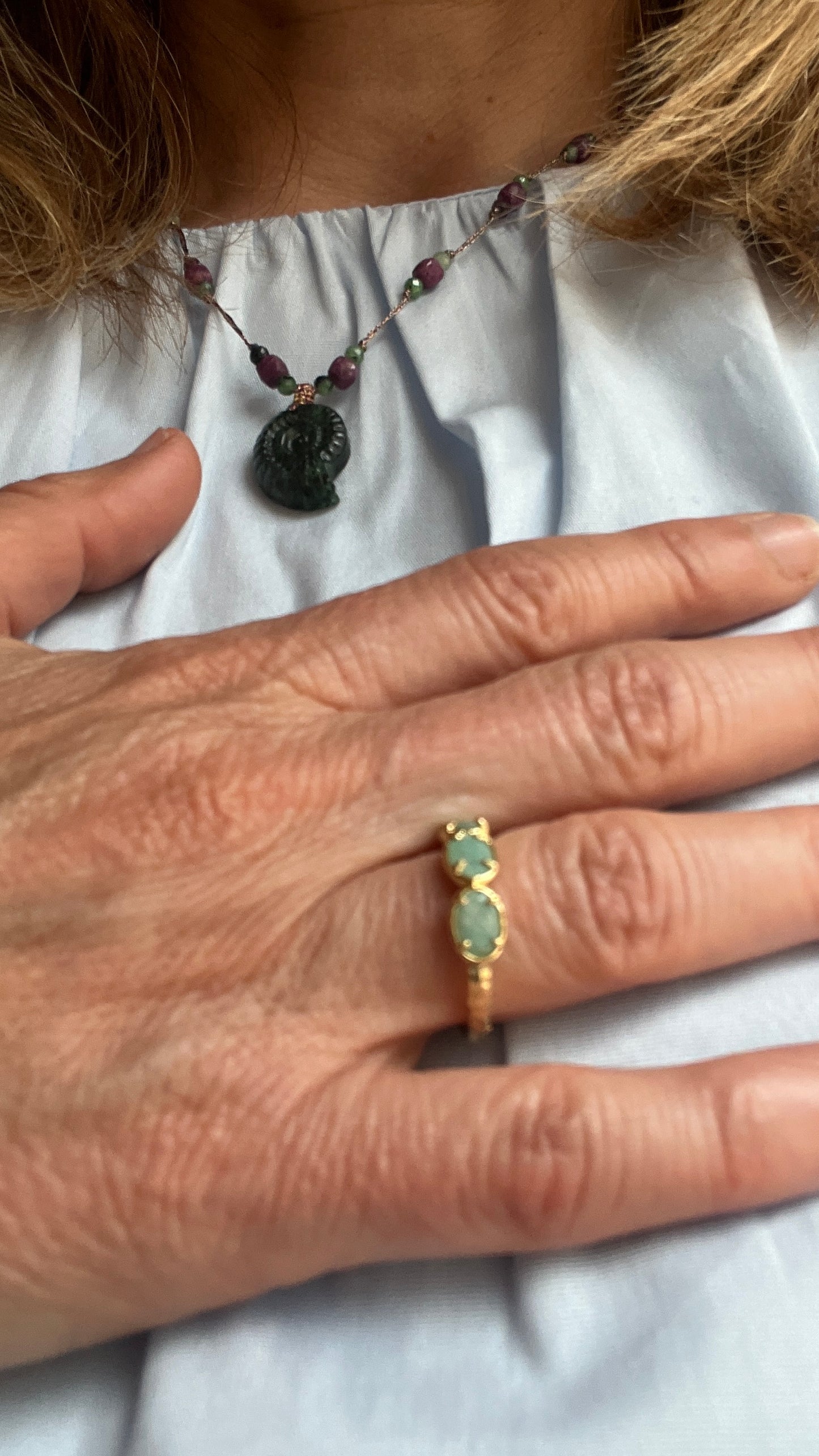 BAGUE BLEUE TURQUOISE MINIS PIERRES PRECIEUSES HABAHA