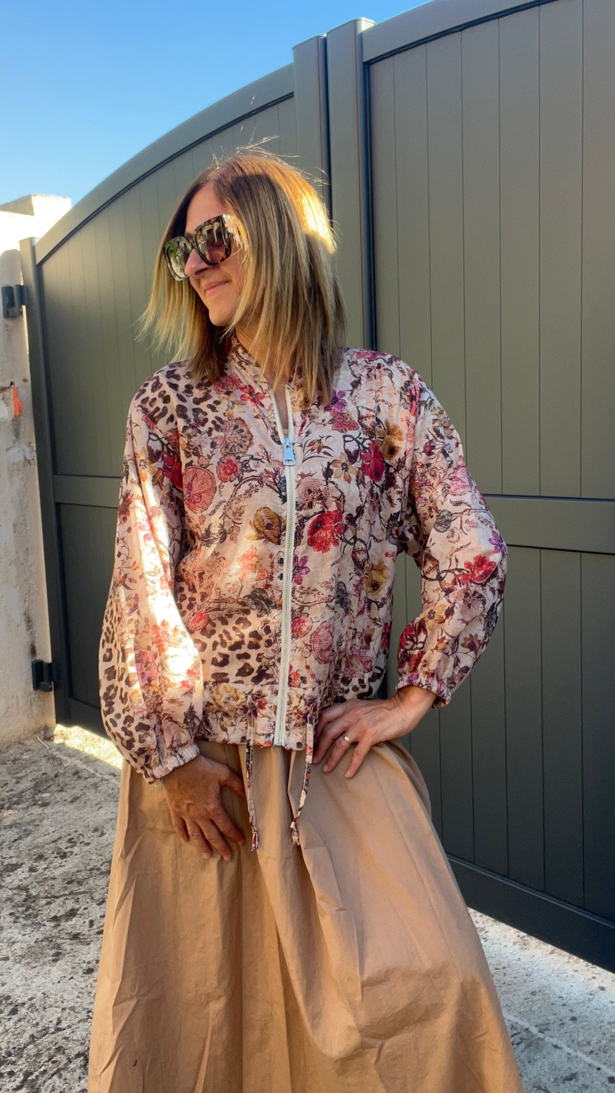 BOMBER LÉOPARD BEIGE/CHOCOLAT
