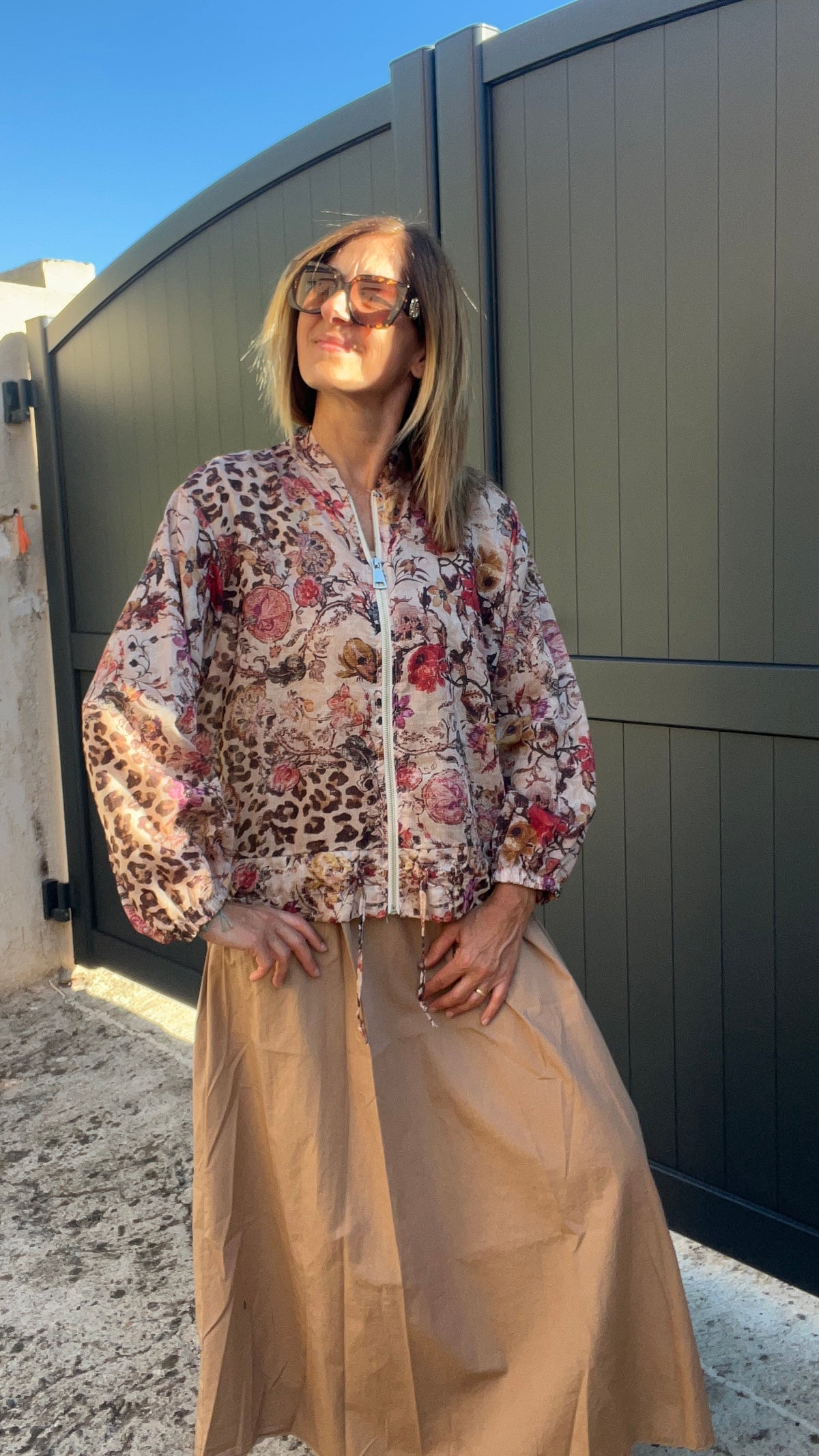 BOMBER LÉOPARD BEIGE/CHOCOLAT