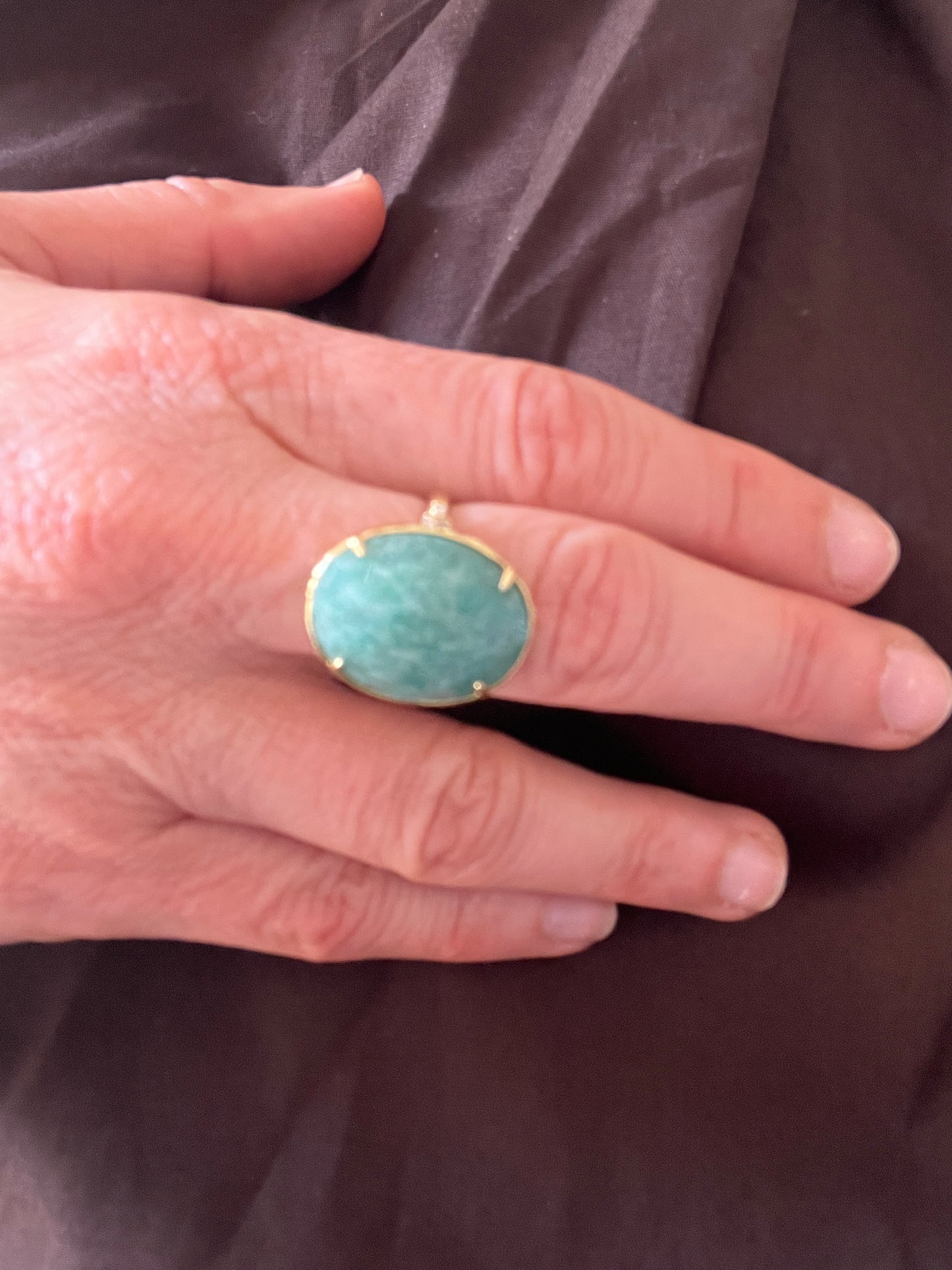 BAGUE BLEUE TURQUOISE PIERRE PRECIEUSE HABAHA