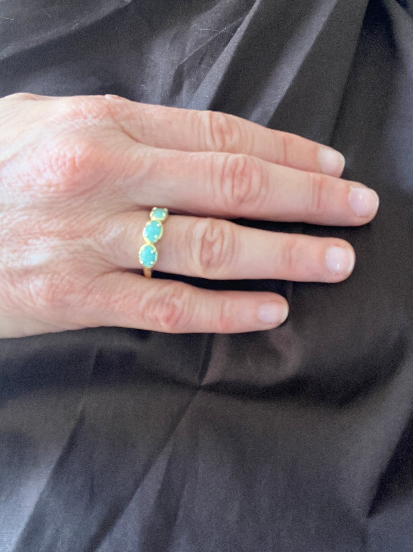 BAGUE BLEUE TURQUOISE MINIS PIERRES PRECIEUSES HABAHA