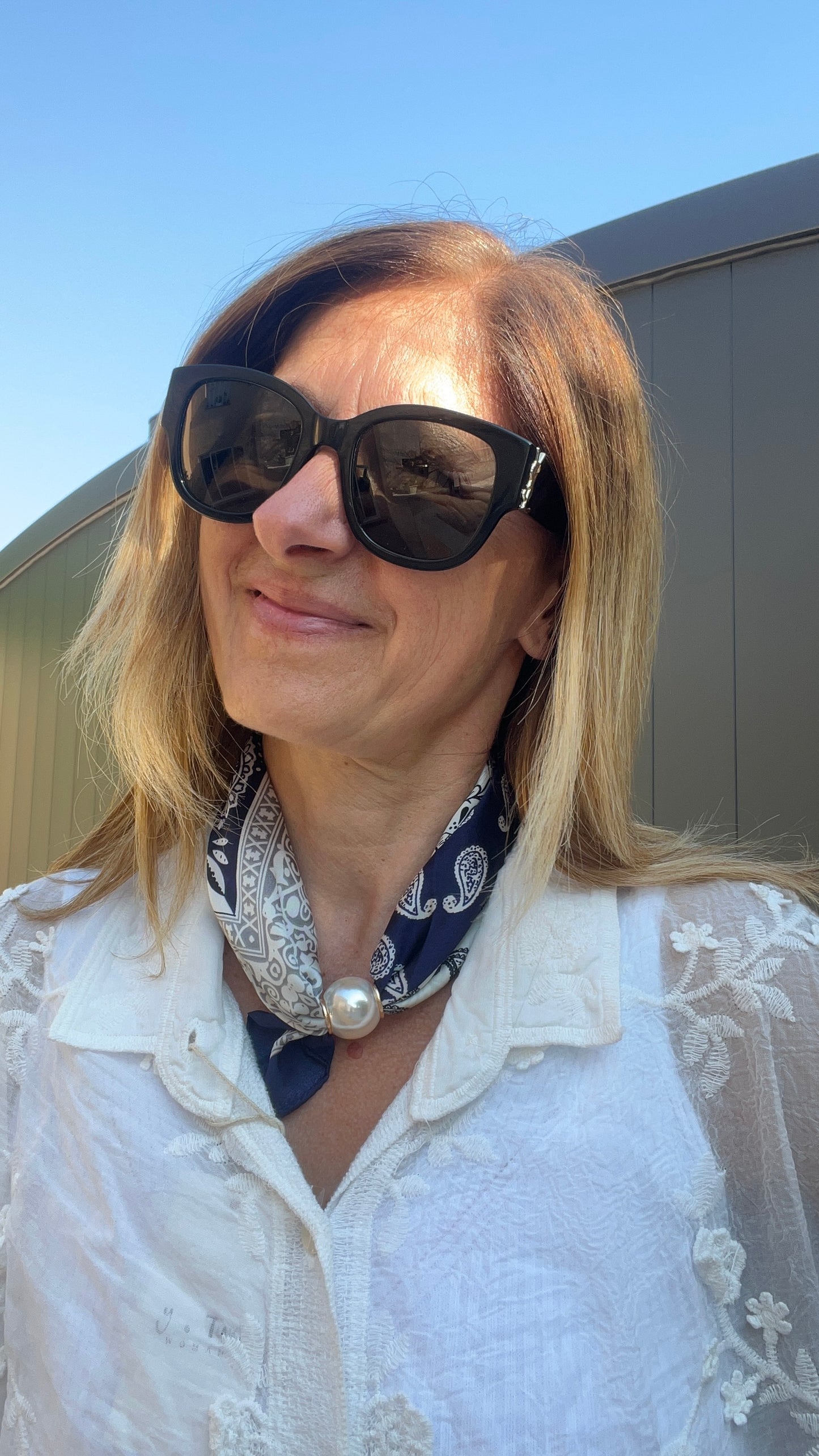 COLLIER FOULARD PERLES "ELEGANCE"