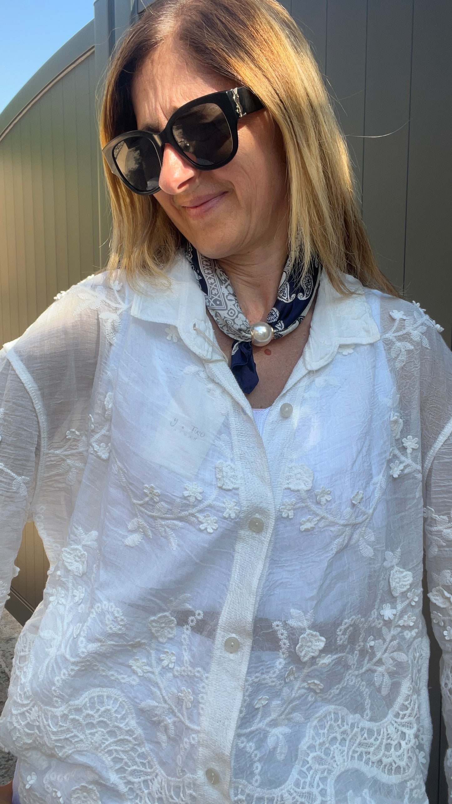 COLLIER FOULARD PERLES "ELEGANCE"