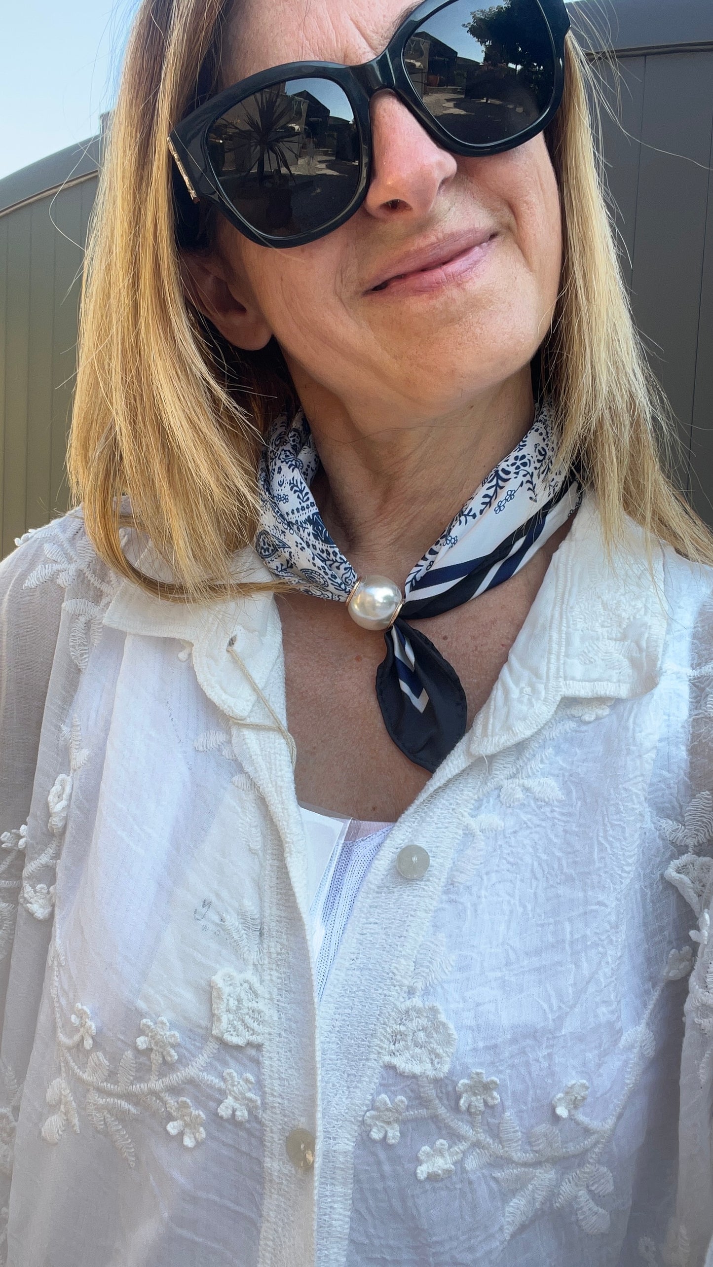 COLLIER FOULARD PERLES "ELEGANCE"