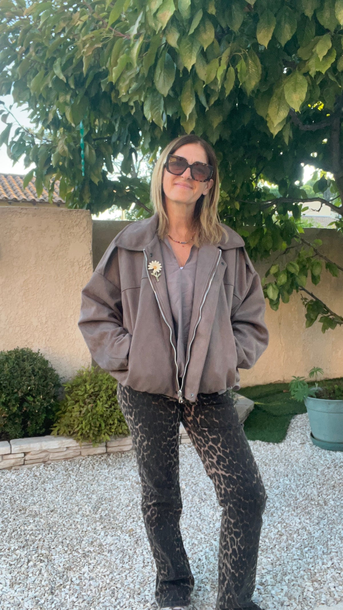 VESTE BOMBER "TAUPE"