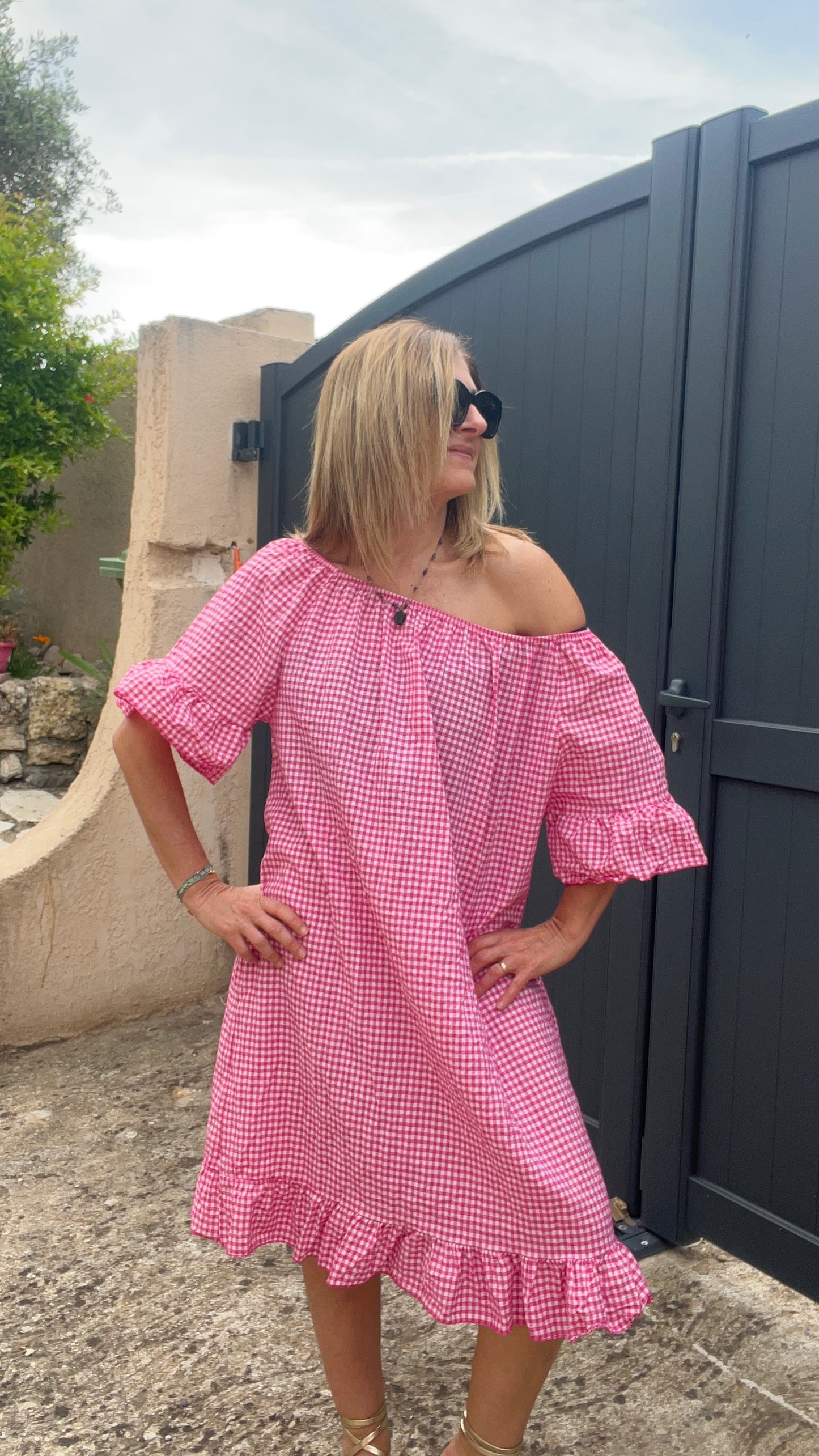 ROBE VICHY ROSE FUCHSIA