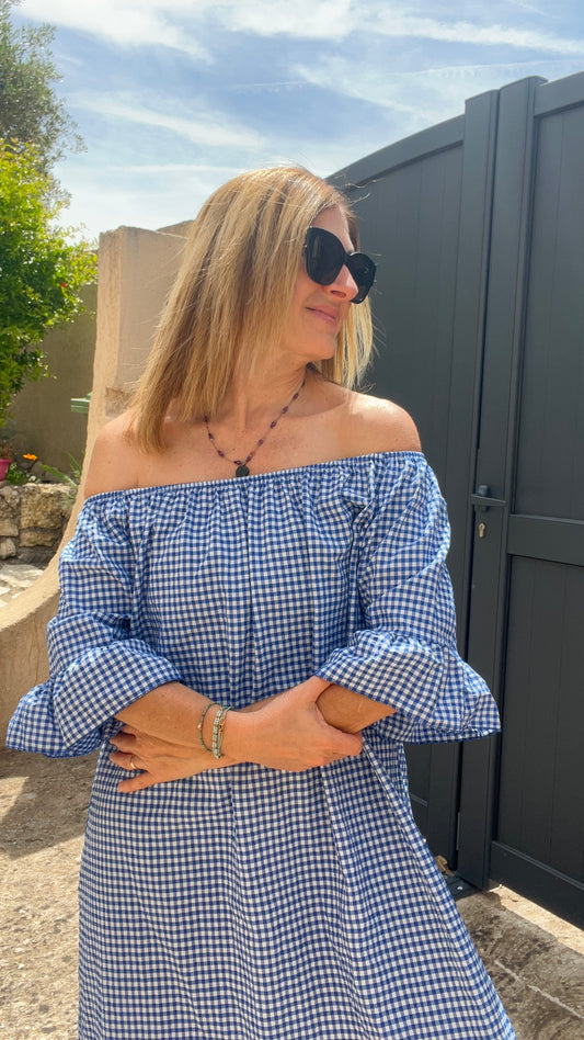 ROBE VICHY BLEU