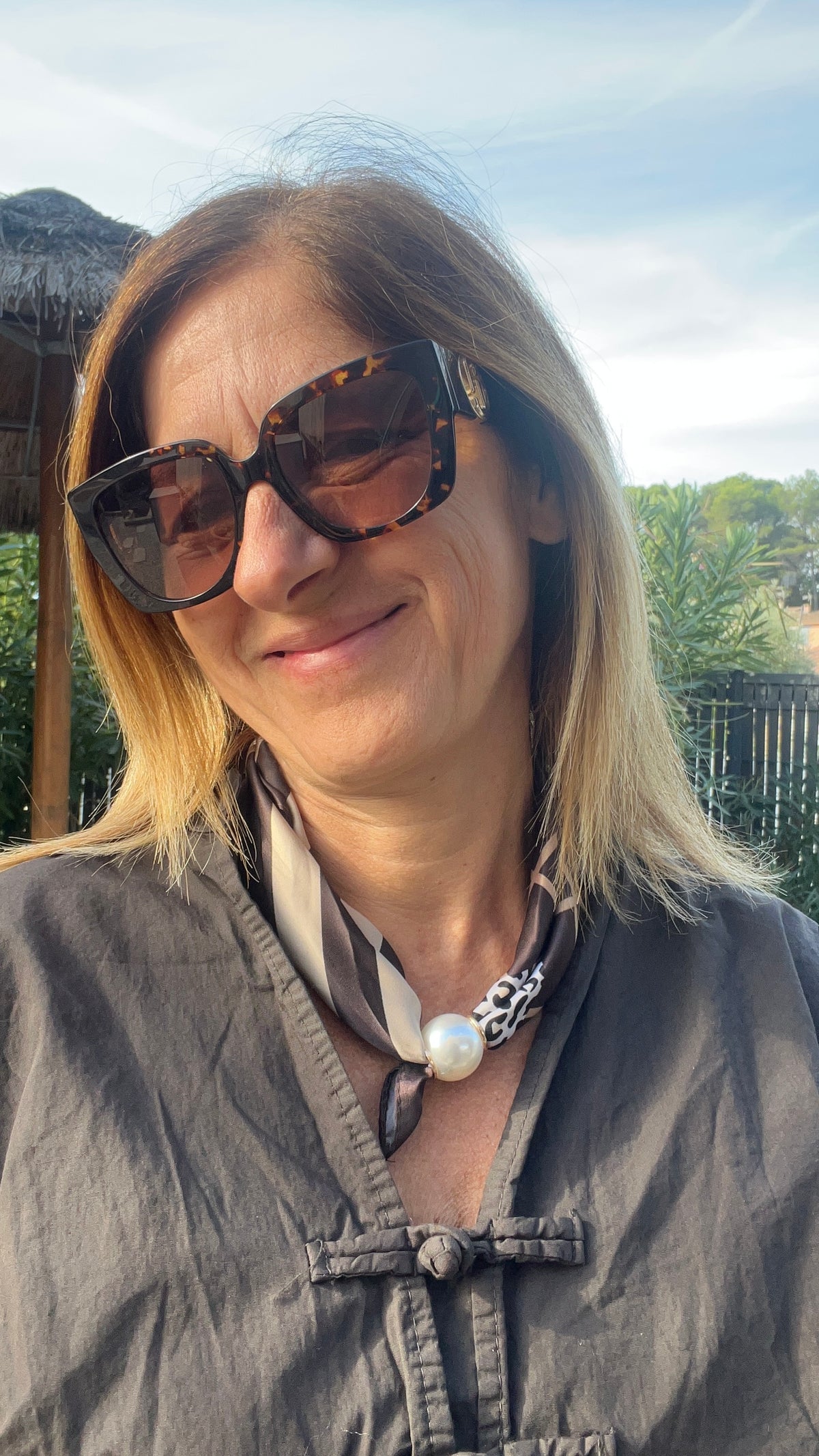 COLLIER FOULARD PERLES "ELEGANCE"