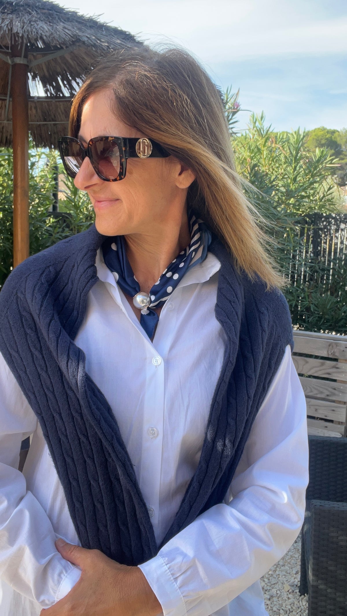 COLLIER FOULARD PERLES "ELEGANCE"