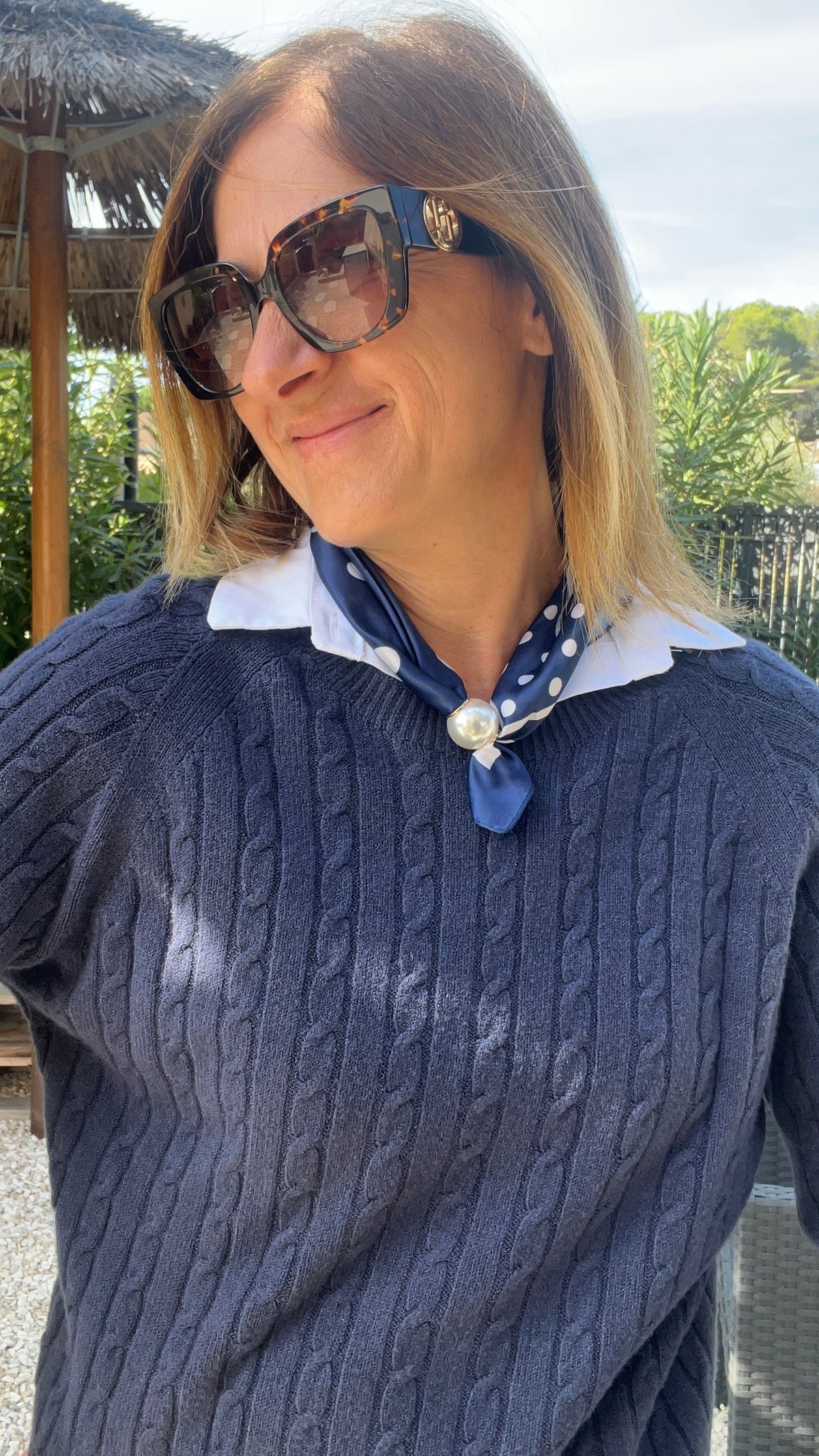 PULL BLEU MARINE TORSADÉ