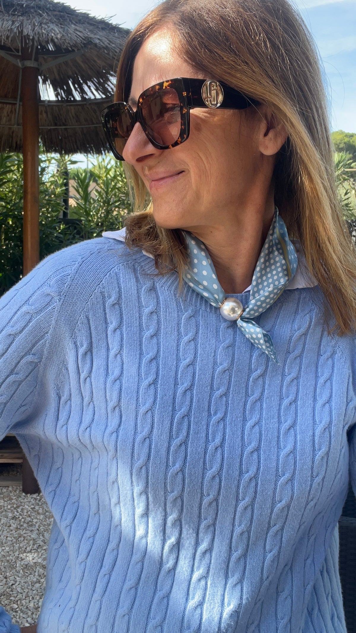 COLLIER FOULARD PERLES "ELEGANCE"