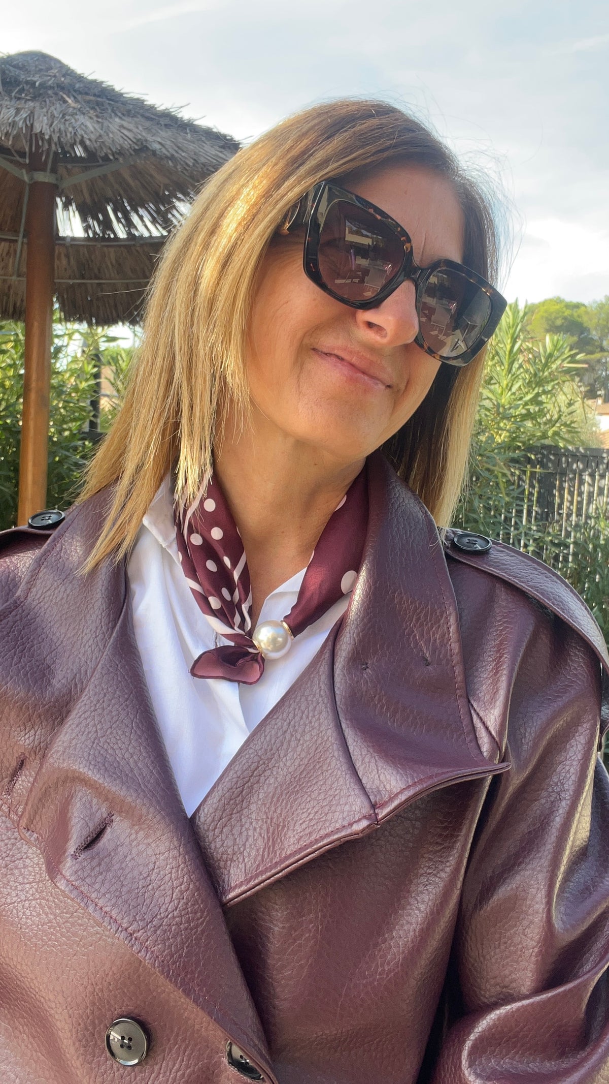 COLLIER FOULARD PERLES "ELEGANCE"