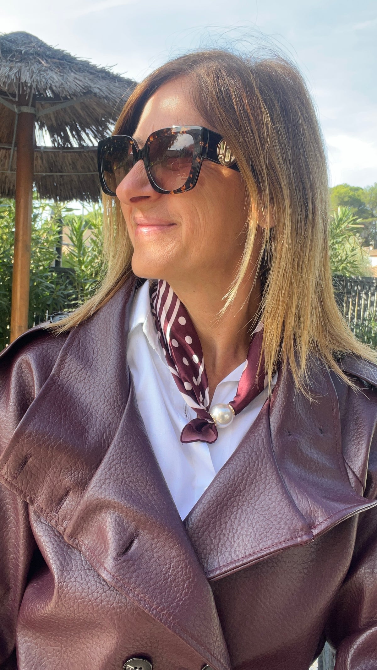 COLLIER FOULARD PERLES "ELEGANCE"