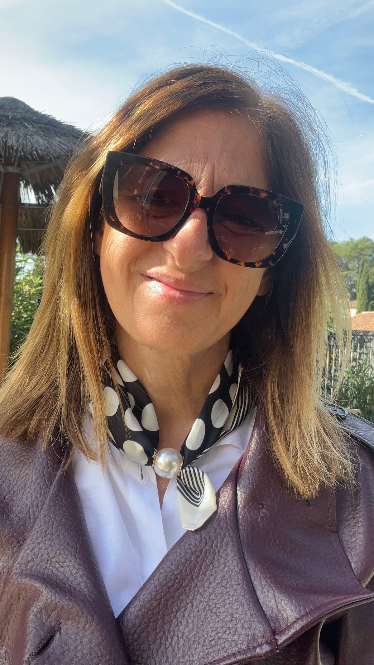 COLLIER FOULARD PERLES "ELEGANCE"
