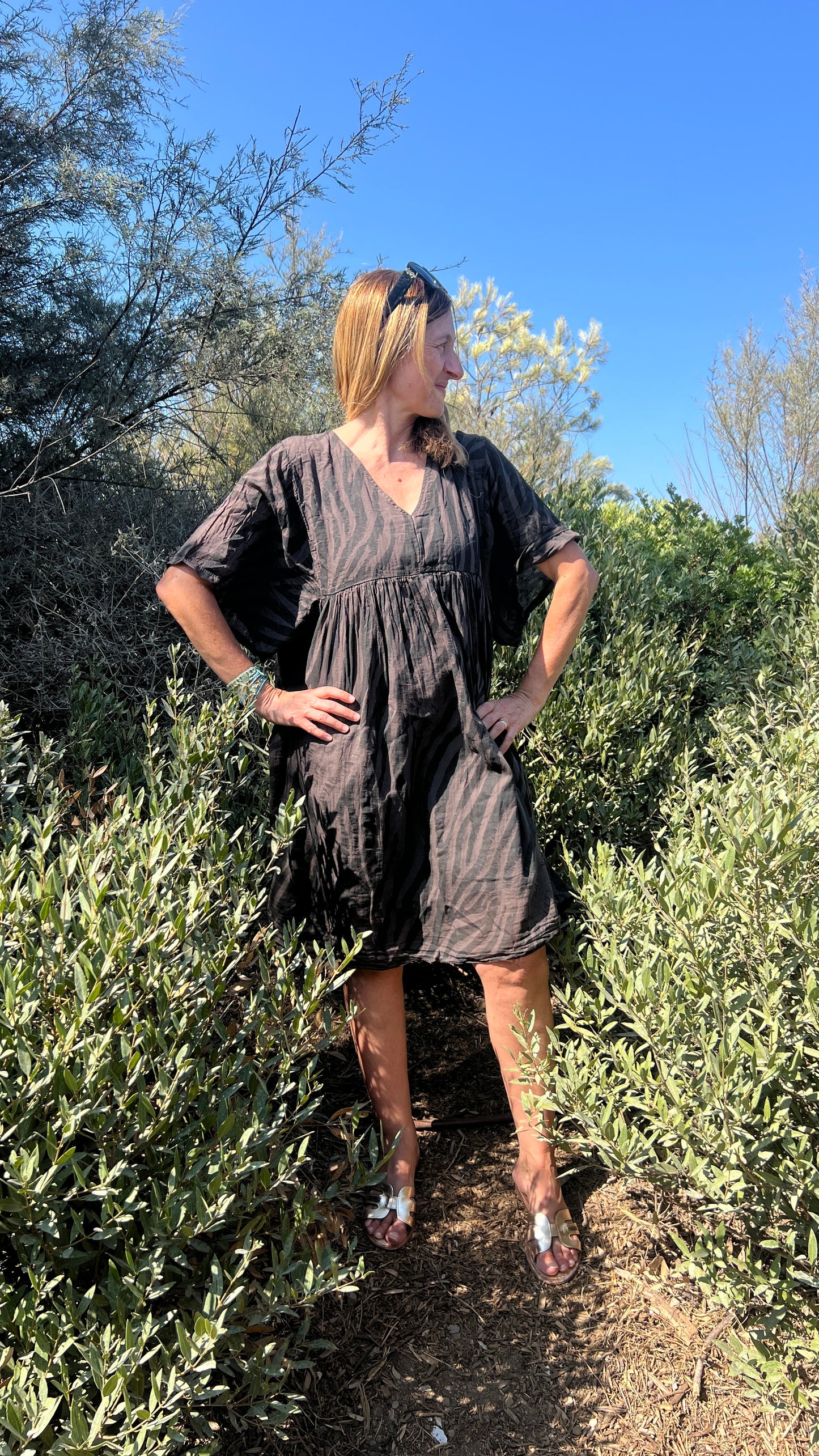 ROBE ZÉBRÉE CHOCOLAT/NOIR