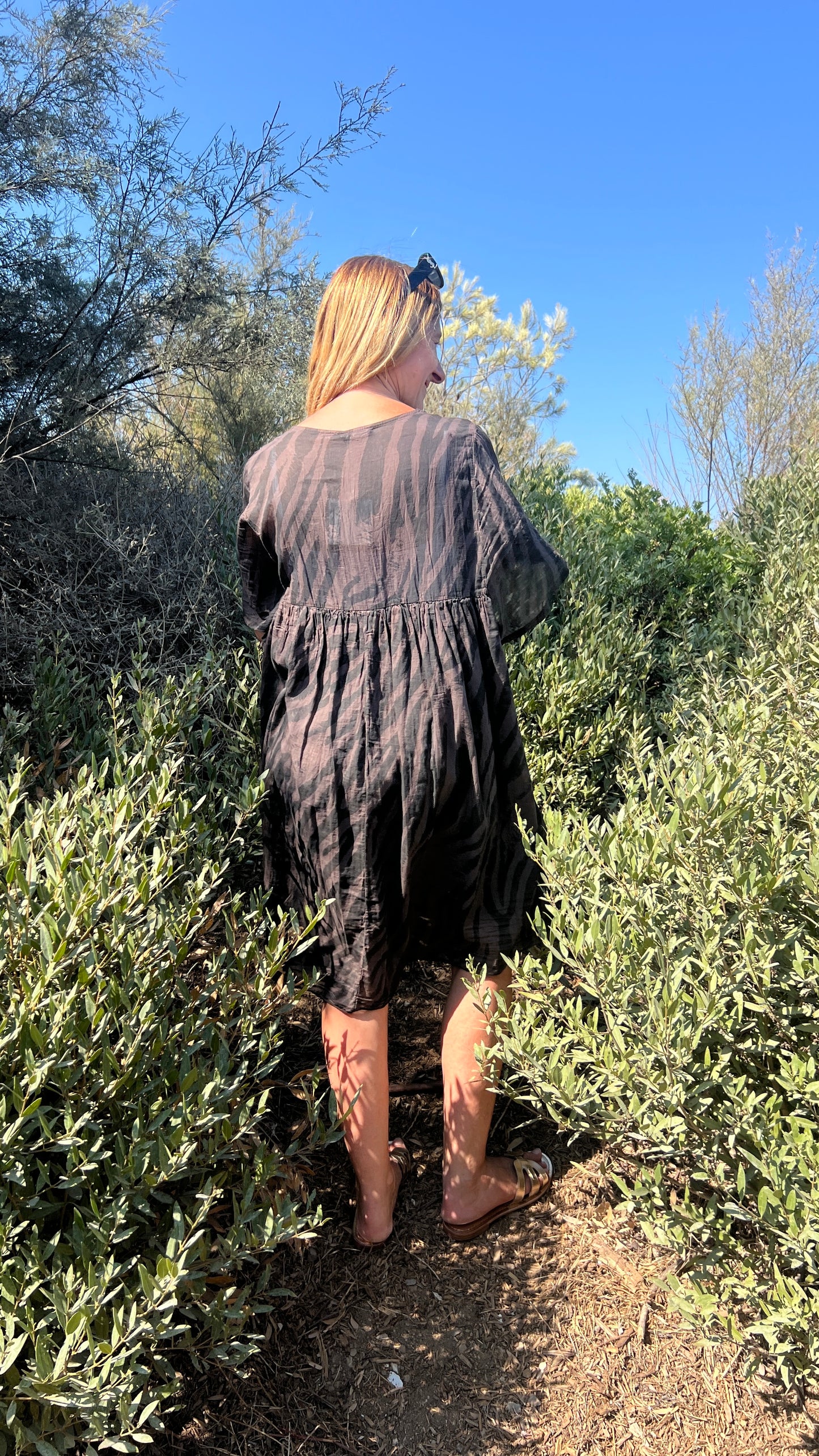 ROBE ZÉBRÉE CHOCOLAT/NOIR