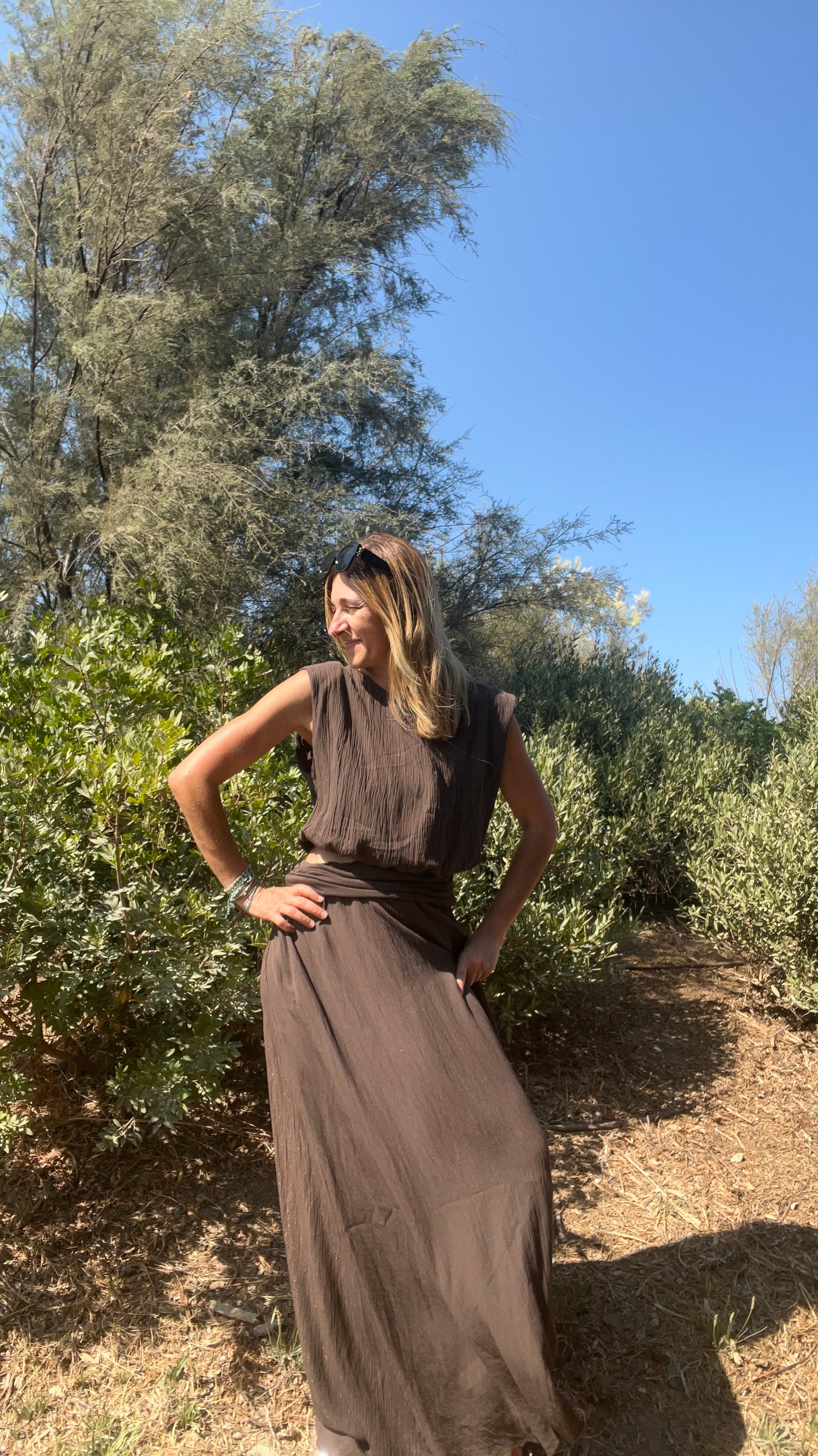 ENSEMBLE JUPE/TOP CHOCOLAT