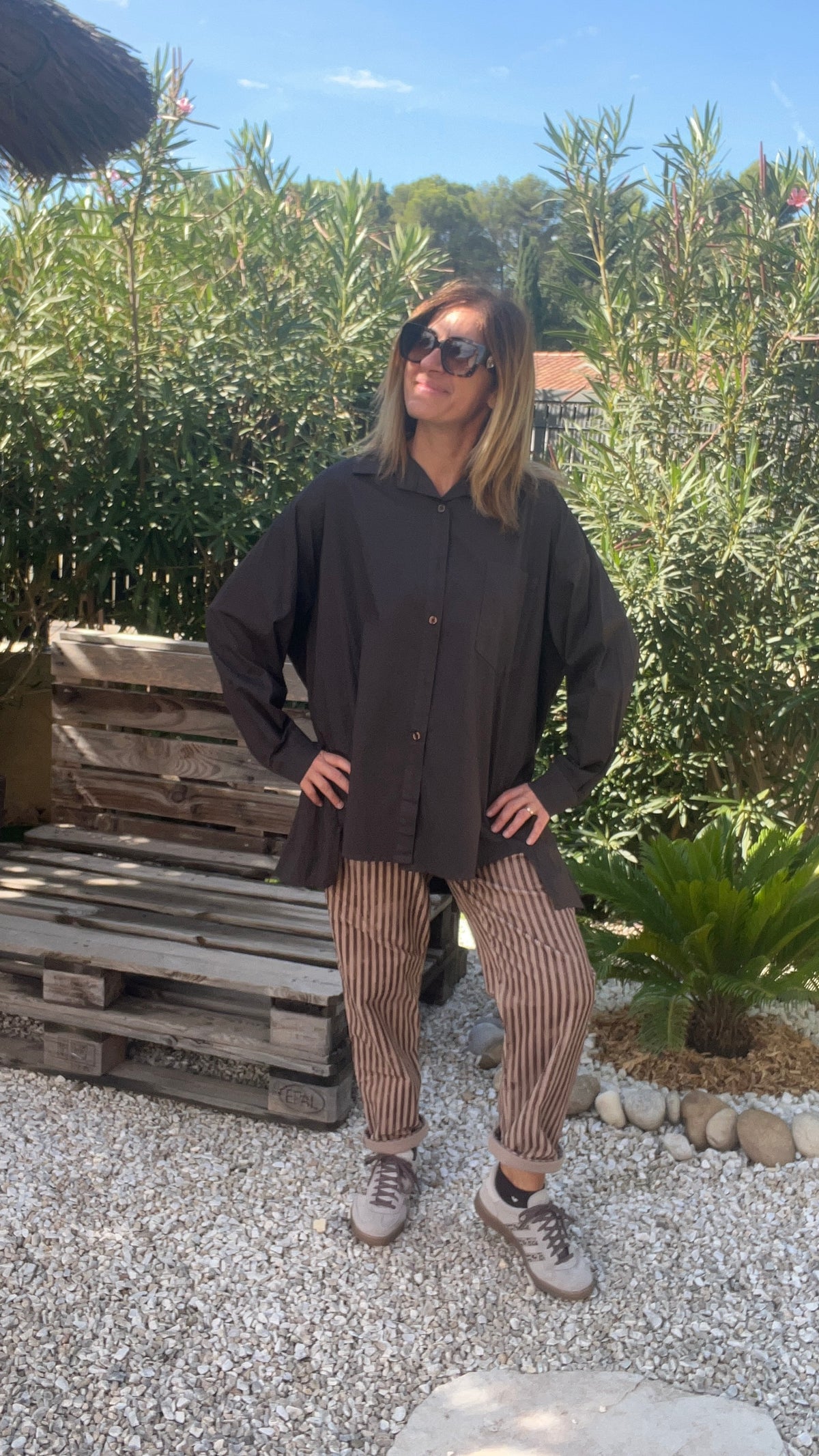 CHEMISIER TUNIQUE CHOCOLAT OVERSIZE "ORLANE"