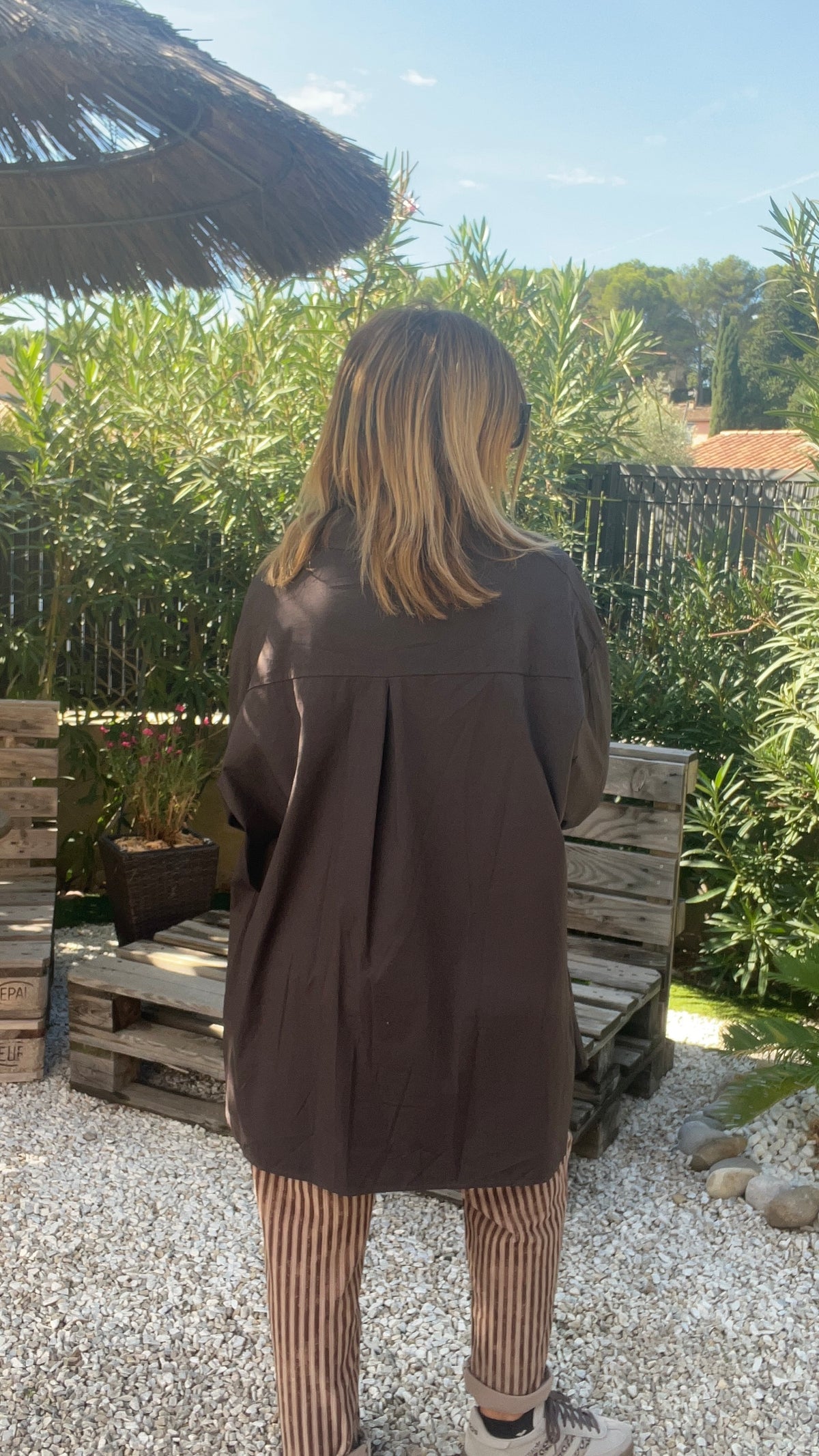 CHEMISIER TUNIQUE CHOCOLAT OVERSIZE "ORLANE"