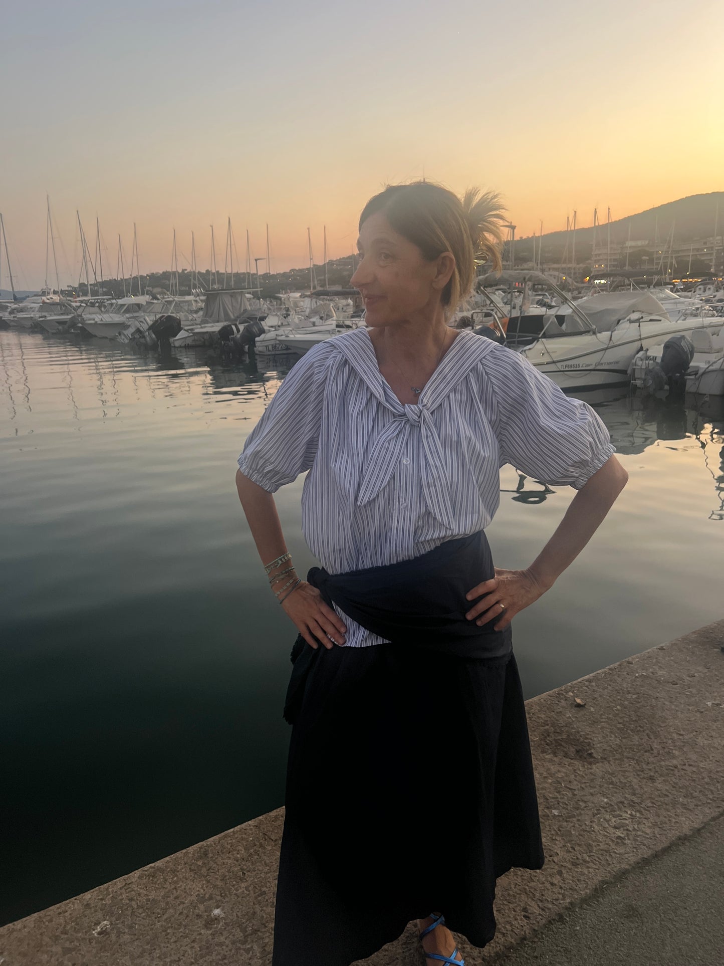 JUPE LONGUE BLEUE MARINE BOHEME