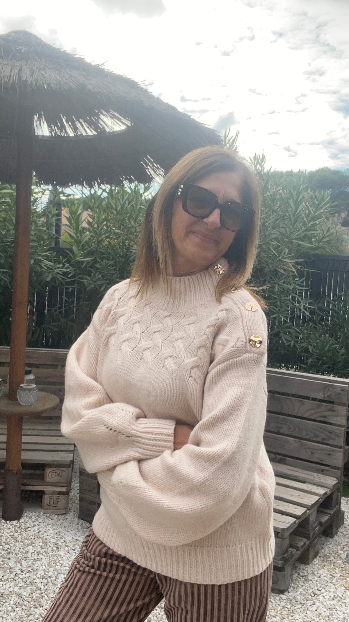 PULL TORSADE BEIGE