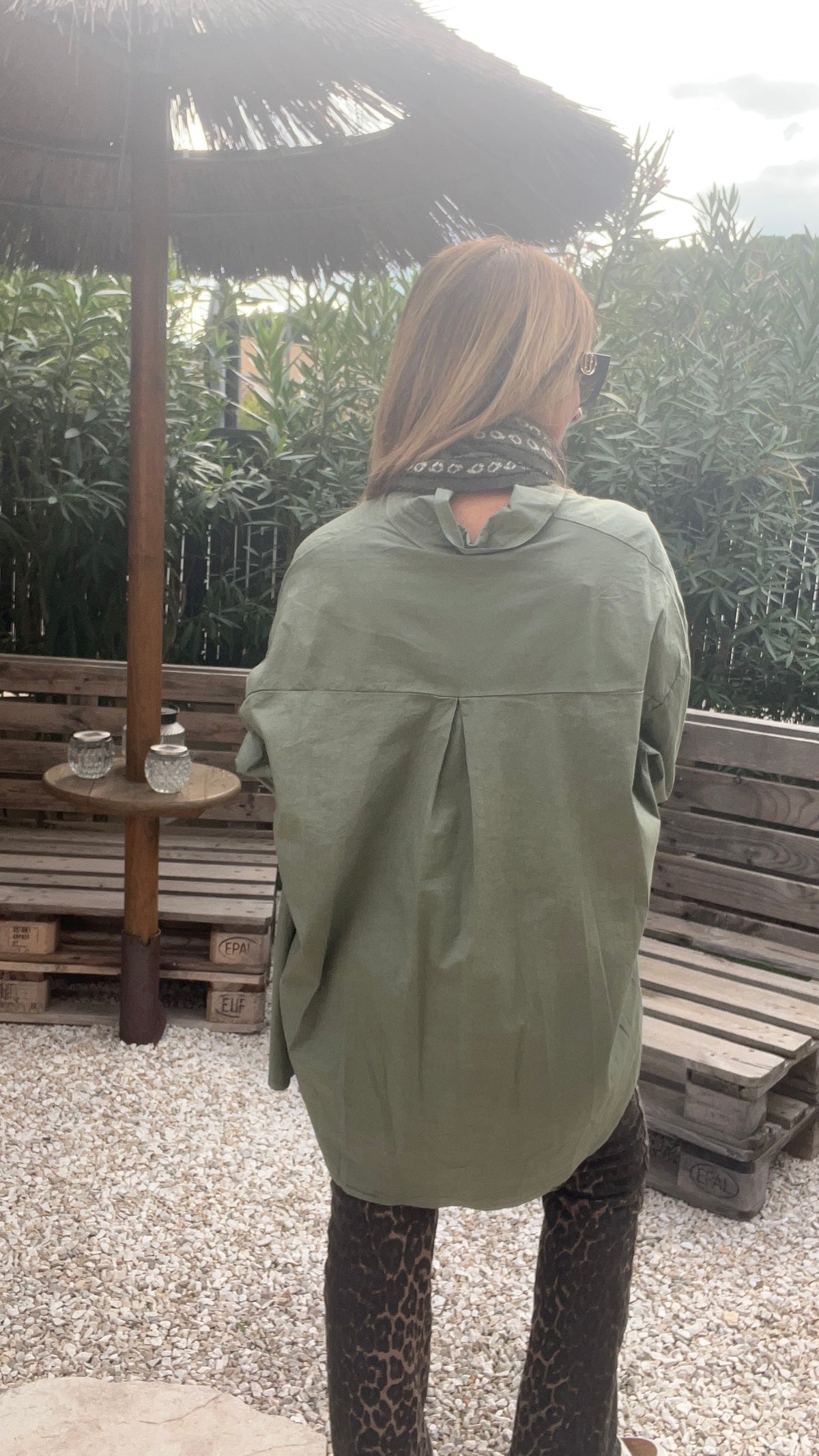 CHEMISIER TUNIQUE KAKI OVERSIZE "ORLANE"