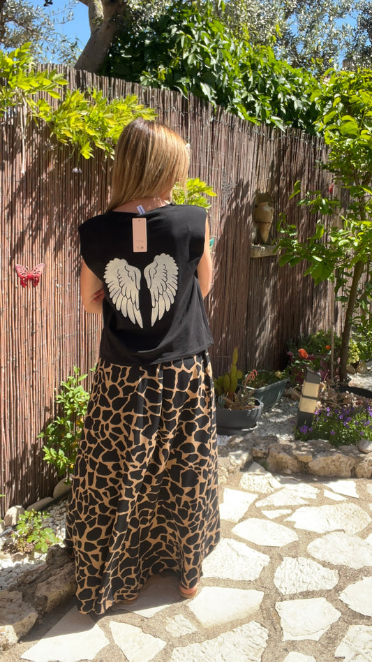 DEBARDEUR EPAULETTES NOIR AILES